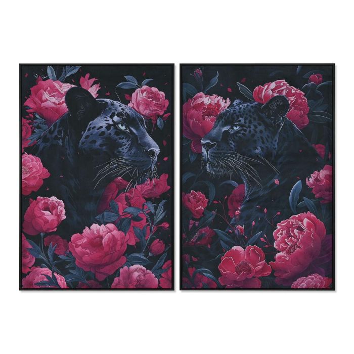Cuadro Home ESPRIT Negro Rosa 83 x 4 x 123 cm (2 Unidades) Cuadro Home ESPRIT Negro Rosa 83 x 4 x 123 cm (2 Unidades)