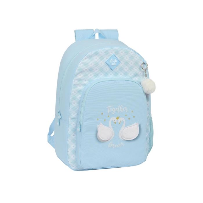 Mochila Escolar Glow Lab Cisnes Azul 30 x 46 x 14 cm