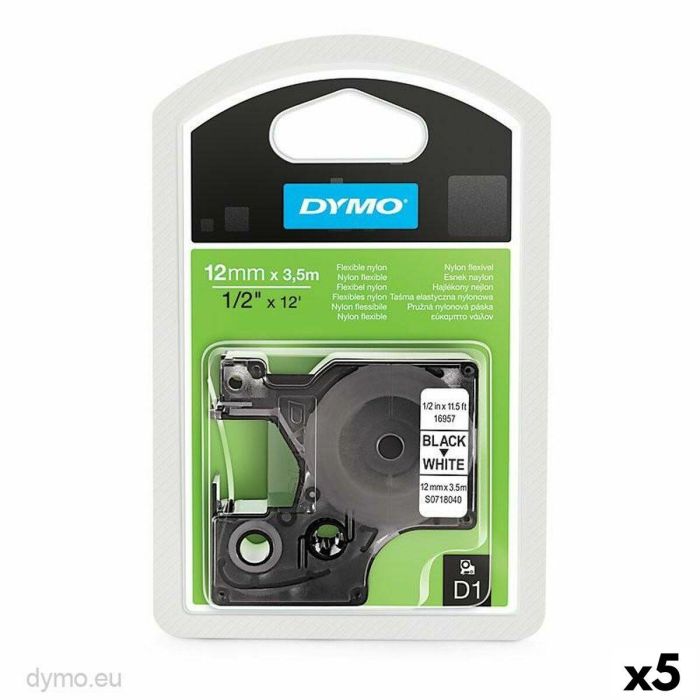 Cinta de transferencia térmica Dymo Blanco Negro 12 x 3,5 mm (5 Unidades)