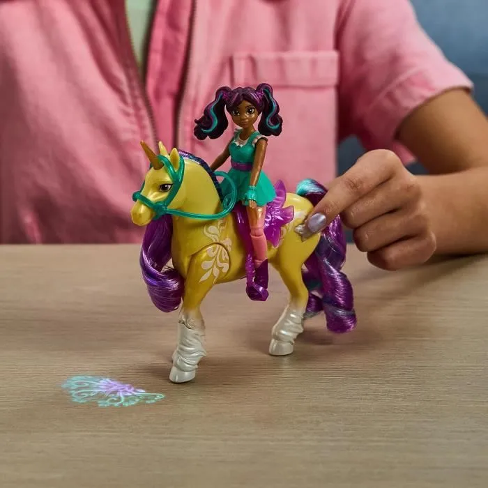 Spin Master 6072482 Unicornio Muñeca Ava con Luces, 7 Puntos de Articulación 2