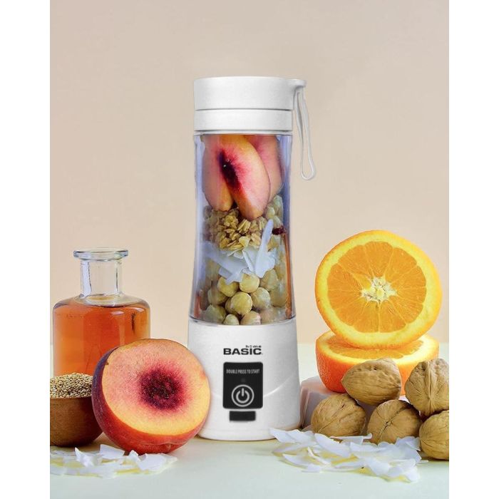 Inde Batidora de Vaso Portátil Recargable Basic Home, Capacidad 380 ml, 24 x 7.5 cm (6 Unidades)