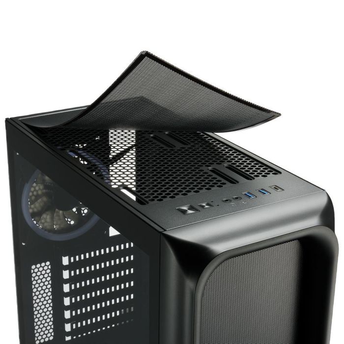 SHARKOON TK5M RGB ATX Caja de PC de Escritorio Negra con Panel Frontal de Malla y 4 Ventiladores RGB Preinstalados, Cristal Templado y USB Tipo C 7 SHARKOON TK5M RGB ATX Caja de PC de Escritorio Negra con Panel Frontal de Malla y 4 Ventiladores RGB Preinstalados, Cristal Templado y USB Tipo C 7