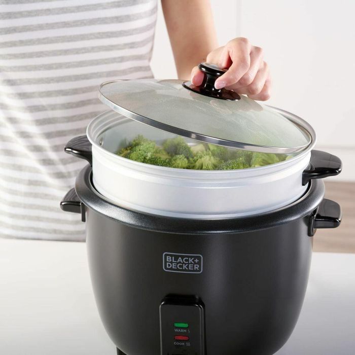 Arrocera Black & Decker BXRC1800E Negro 1,8 L Blanco Aluminio 700 W 8 Arrocera Black & Decker BXRC1800E Negro 1,8 L Blanco Aluminio 700 W 8