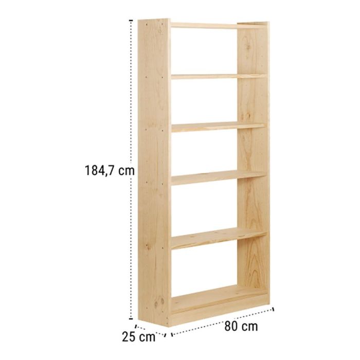Astigarraga Libreria Gala 6 de Pino Macizo con 6 Baldas de 80cm | 79,6x25x184,7cm 1