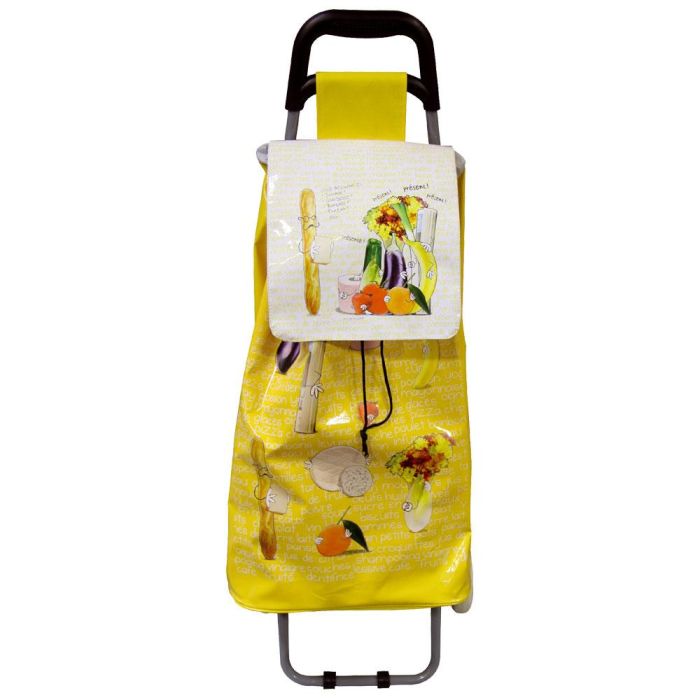 Entre Temps Carro de Compra PVC Altura 95 cm, Estructura de Acero con Ruedas de Goma, Colores Surtidos Rojo, Amarillo, Blanco y Negro 3