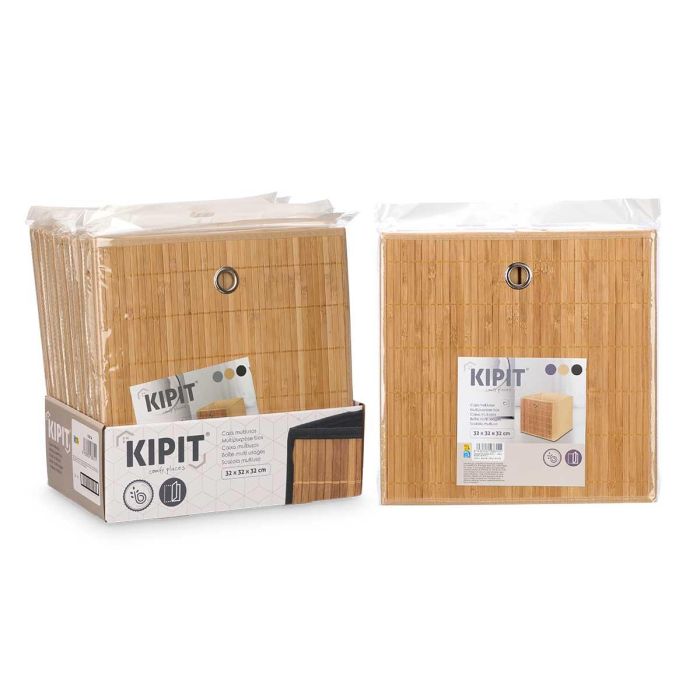 Caja Plegable Organizadora de Bambú Beige Kipit 32x33x2cm (24 Unidades) 2 Caja Plegable Organizadora de Bambú Beige Kipit 32x33x2cm (24 Unidades) 2