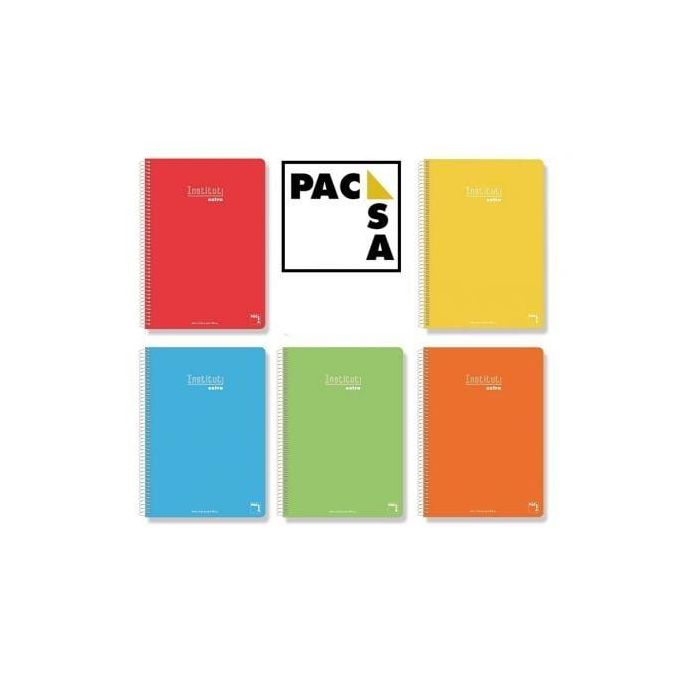 PACSA Cuaderno Xtra Plus tapa contracolada 80h 90g pauta 2,5mm cuarto colores surtidos