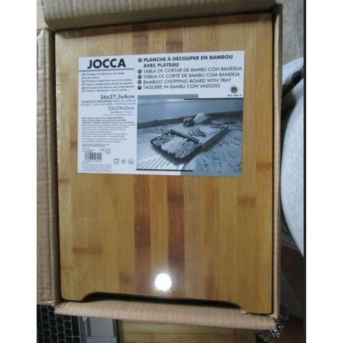 Jocca Tabla de Cortar de Bambú con Bandeja Integrada 36x27,5x4 cm - Ideal para Cortar y Servir 2 Jocca Tabla de Cortar de Bambú con Bandeja Integrada 36x27,5x4 cm - Ideal para Cortar y Servir 2