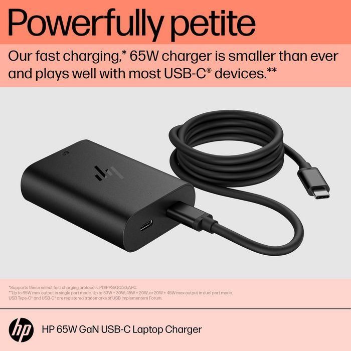 HP Cargador Portátil 65W GaN USB-C
