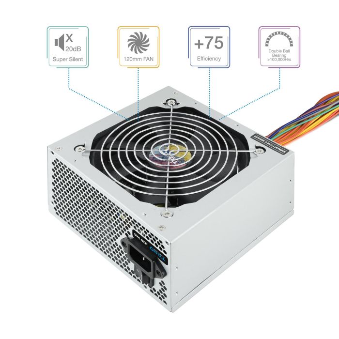 TooQ TQAPOLO-500SP Fuente de Alimentación 500W PFC Activo ATX 12V V1.3 Ventilador Silencioso 120mm Eficiencia >78% 1 TooQ TQAPOLO-500SP Fuente de Alimentación 500W PFC Activo ATX 12V V1.3 Ventilador Silencioso 120mm Eficiencia >78% 1