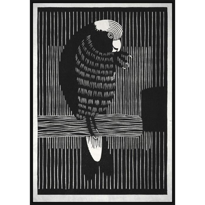 DKD Home Decor Cuadro Decorativo Moderno con Motivo Cacatua Negro Blanco 123x83 cm en PS y Lienzo (Juego de 2 Unidades Surtidas)