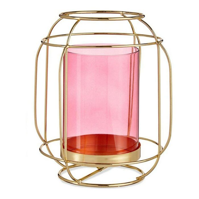 Portavelas Gift Decor SW120663A Rosa Dorado Metal Vidrio 19 x 20 x 19 cm Farol 0 Portavelas Gift Decor SW120663A Rosa Dorado Metal Vidrio 19 x 20 x 19 cm Farol 0