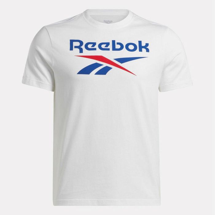 Camiseta de Manga Corta Hombre Reebok Identity Big Stacked Logo Blanco 1