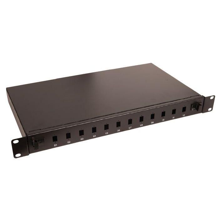 Lanview Patch Panel de Fibra Óptica 12 Puertos 19'' para Adaptadores SC Simplex / LC Duplex, Empalme y Gestión de Cableado Lanview Patch Panel de Fibra Óptica 12 Puertos 19'' para Adaptadores SC Simplex / LC Duplex, Empalme y Gestión de Cableado