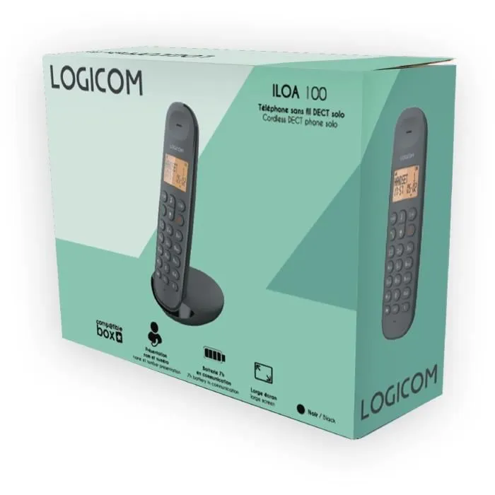 Logicom Teléfono Fijo Inalámbrico DECT ILOA 150 SOLO Pizarra LOG3483071500308 Sin Contestador Automático 4