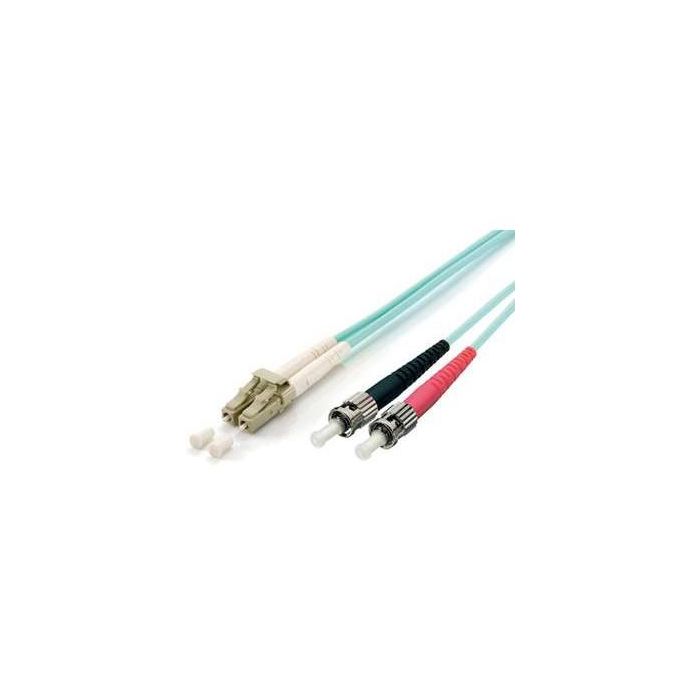 Equip 255211 Patchkabel LWL LC a ST 1m Multimodo Duplex OM3 Turquesa LSZH