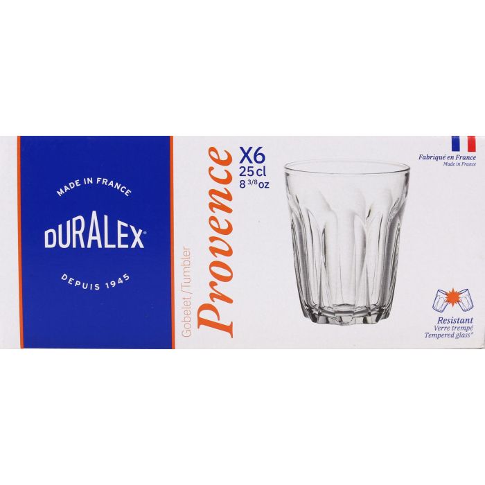 Duralex Set de 6 Vasos Transparentes Provence 25 cl (12 Cajas) 1