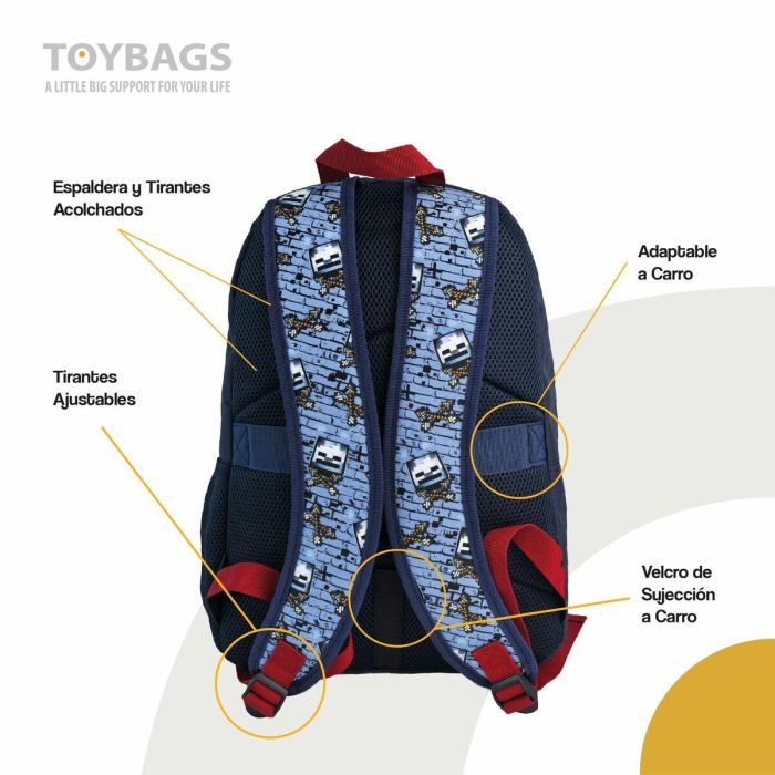 Minecraft Mochila Americano Hostile Behaviour Adaptable Carro Espaldera Acolchada 41 x 31 x 13,5 cm 6 Minecraft Mochila Americano Hostile Behaviour Adaptable Carro Espaldera Acolchada 41 x 31 x 13,5 cm 6