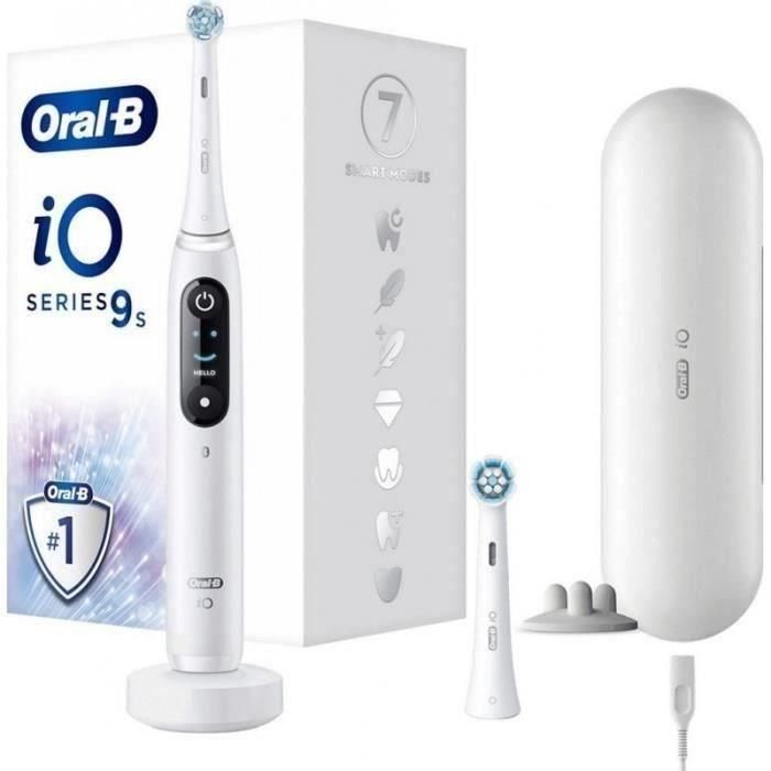 Oral-B iO 9N Cepillo de dientes eléctrico - Blanco - Oscilador - 2 cabezales, 1 estuche de viaje con cargador