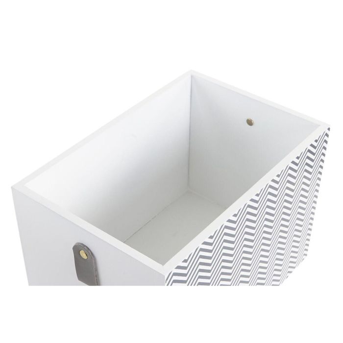 Caja DKD Home Decor Blanco Gris 28 x 23 x 37 cm Set de 3 2 Caja DKD Home Decor Blanco Gris 28 x 23 x 37 cm Set de 3 2