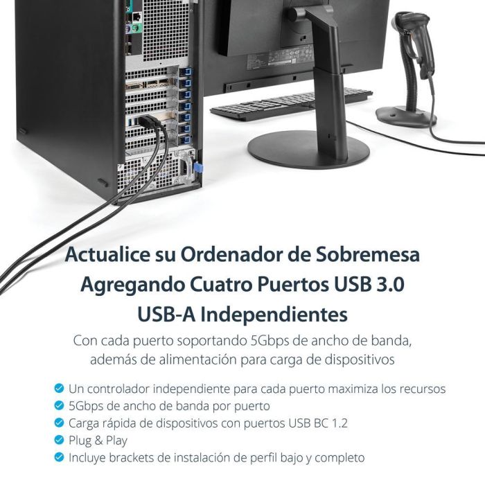 Startechcom Pexusb3s44v Tarjeta de Expansión PCI Express USB 3.0 de 4 Puertos 5 Gbps 8