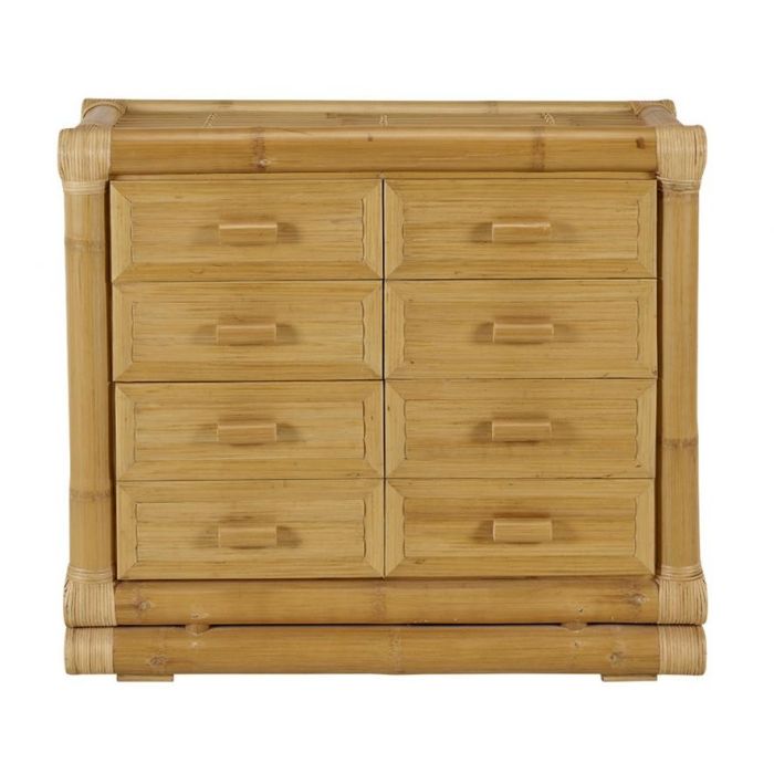 DKD Home Decor Cómoda Tropical de Bambú y Ratán, Mueble Almacenaje para Salón o Dormitorio, Ancho 112 cm, Profundidad 50 cm, Altura 95 cm