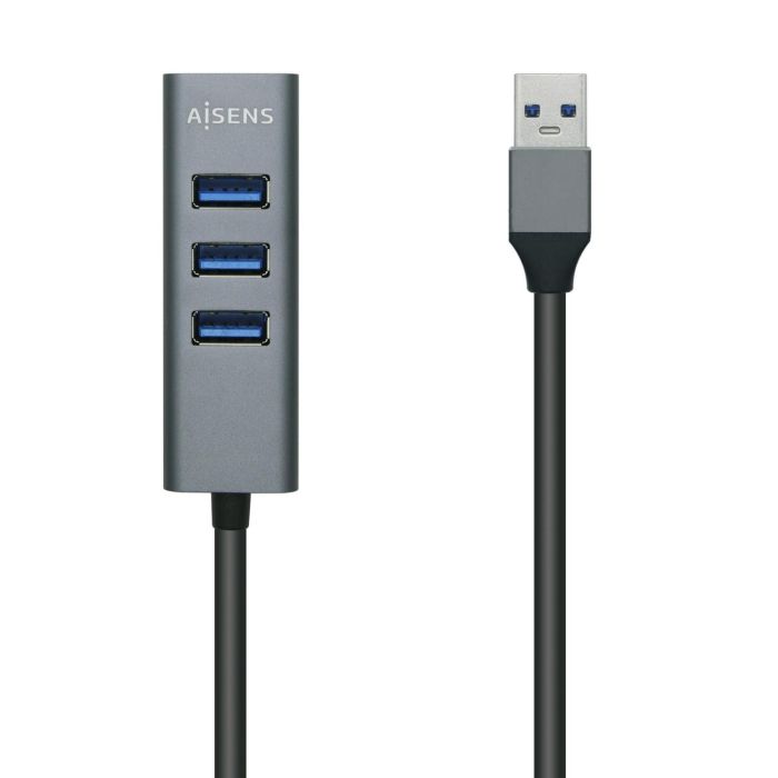 AISENS HUB USB 3.0 Aluminio, TIPO A/M-4XTIPO A/H, NEGRO, 30cm AISENS HUB USB 3.0 Aluminio, TIPO A/M-4XTIPO A/H, NEGRO, 30cm