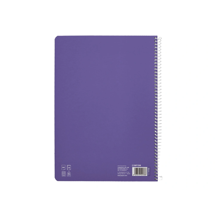 Liderpapel Cuaderno Espiral A4 Tapa Dura 80 Hojas 90gr Cuadro Pautado 4mm Color Lila 2