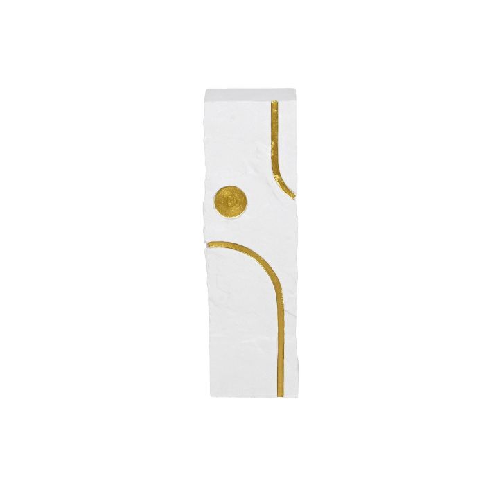 DKD Home Decor Pedestal Glam Moderno de MDF Blanco y Dorado. Mueble Auxiliar para Salón o Dormitorio. Medidas: 25x25x80 cm. 1
