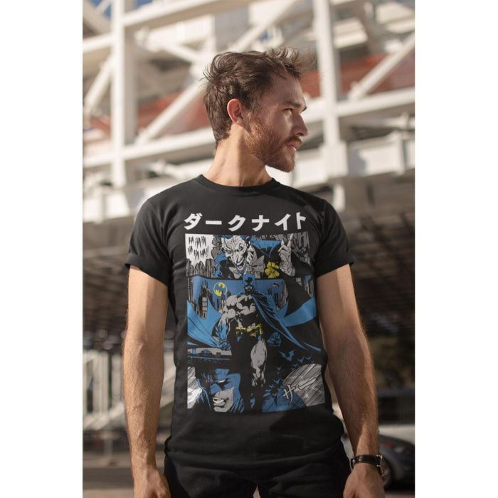Camiseta de Manga Corta Batman Manga Cover Negro Unisex 2 Camiseta de Manga Corta Batman Manga Cover Negro Unisex 2