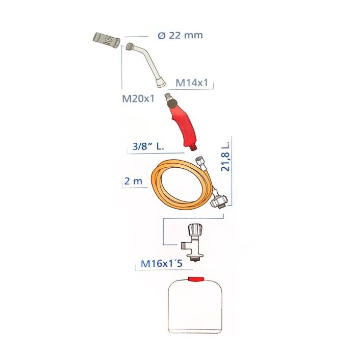 Super Ego Kit Soplete Eco con Quemador de Ø22mm, Lanza 100mm, Mango Ergonómico y Manguera de Alta Presión 1 Super Ego Kit Soplete Eco con Quemador de Ø22mm, Lanza 100mm, Mango Ergonómico y Manguera de Alta Presión 1
