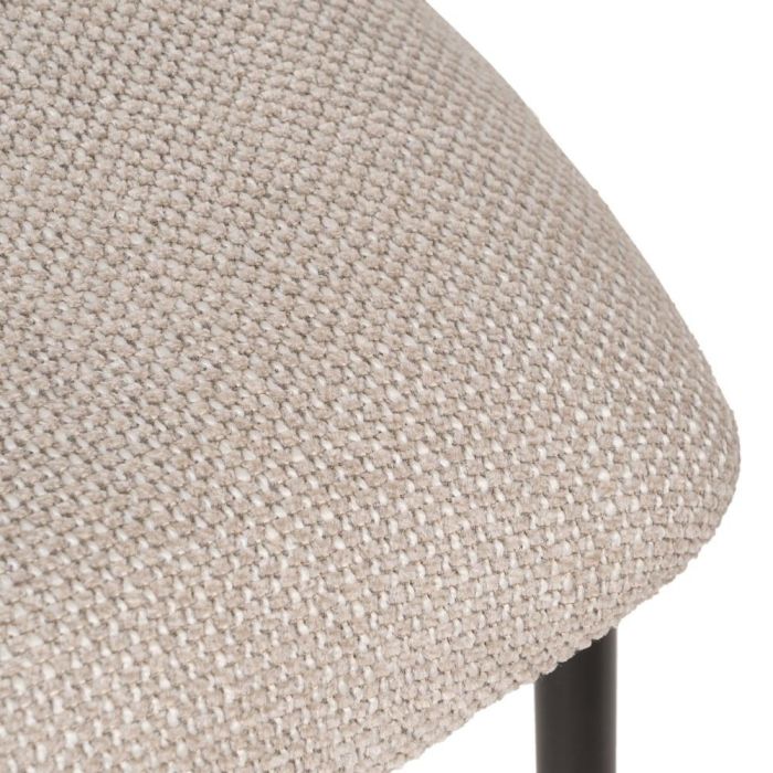 Silla Negro-Blanco Tejido-Metal Salón 50 X 54 X 73,50 cm