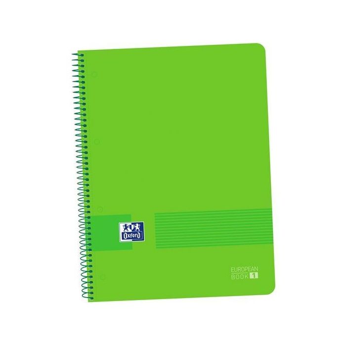 Oxford Cuaderno Live&Go Europeanbook 1 80H A4+ 5x5 mm Microperforado T-Plástico Pack 5 Ud Verde