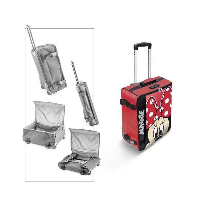 Karactermania Maleta de Cabina Plegable Minnie Mouse Curious 35x20x55 cm Equipaje Blando 2 Ruedas Cierre TS Lock 1