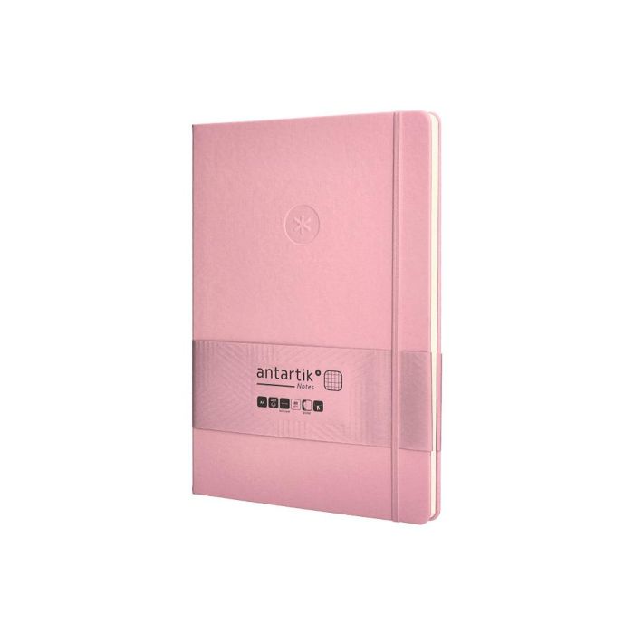 Cuaderno Con Gomilla Antartik Notes Tapa Dura A4 Hojas Cuadricula Rosa Pastel 100 Hojas 80 gr Fsc 3