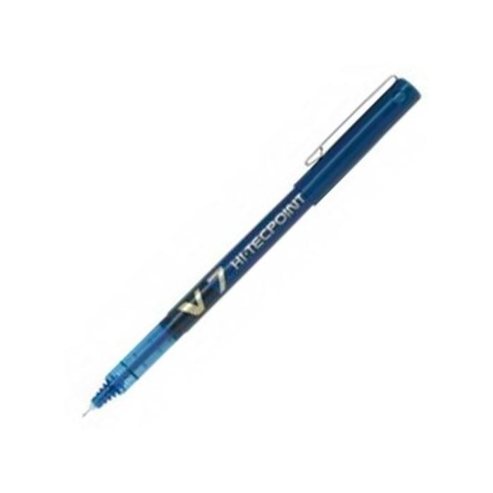 Pilot Roller Tinta Líquida V-7 Hi-Tecpoint Azul - 0.7 mm Punta Aguja, Visor Tinta, VSystem