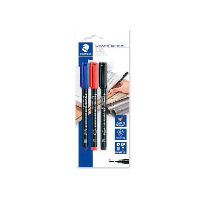 Staedtler Rotulador Permanente Lumocolor 317-S Azul-Negro-Rojo Blíster 3 Unidades Staedtler Rotulador Permanente Lumocolor 317-S Azul-Negro-Rojo Blíster 3 Unidades