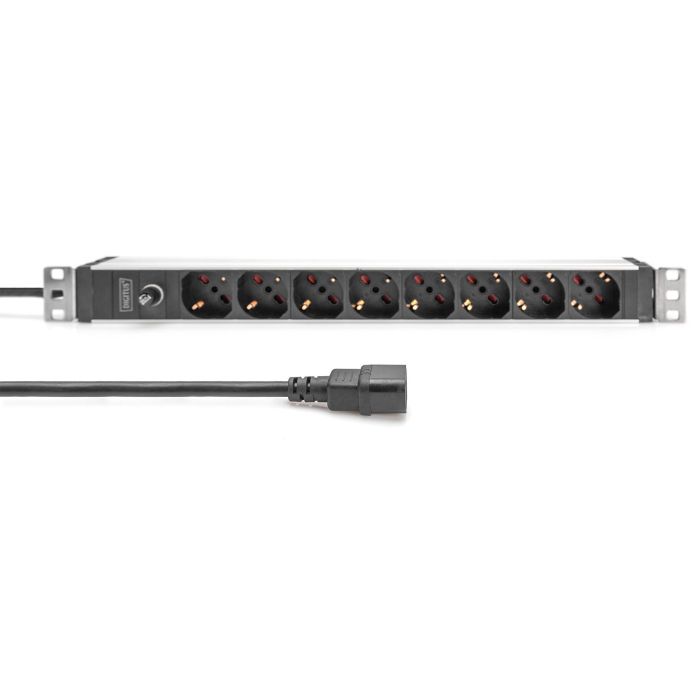 Digitus Regleta PDU 8 Tomas Tipo L con Enchufe IEC C14, 1U, para Montaje Horizontal/Vertical, Cable 2m 2
