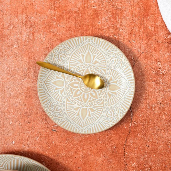 Plato Postre Beige Saha Home Deco Factory diámetro 19,5  1