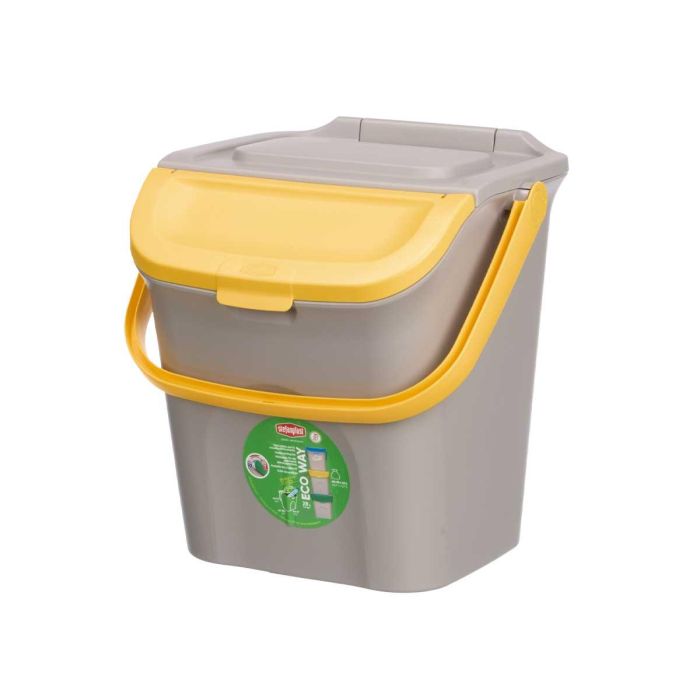 Cubo Basura 28L Apilable Ecoway Amarillo Stefanplast 38X41CM (6 Unidades) 1 Cubo Basura 28L Apilable Ecoway Amarillo Stefanplast 38X41CM (6 Unidades) 1