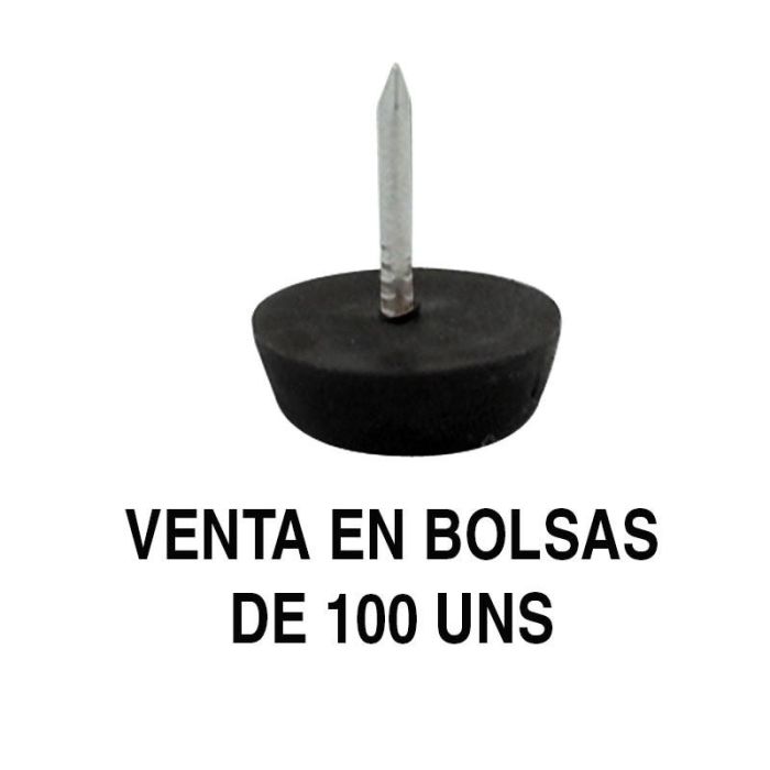 Herrajes Fab.Nacional Otto Deslizante Quitarruido Negro Ø17 mm - Pack de 100 Unidades (Uso en diámetros Ø15, Ø17 y Ø20)