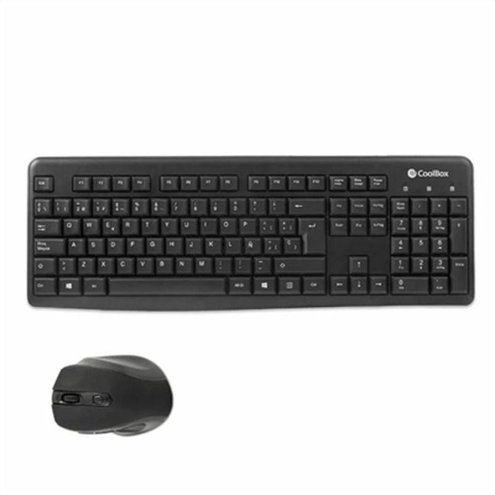 Teclado y Ratón CoolBox COO-KTR-02W Negro Qwerty Español Inalámbrico