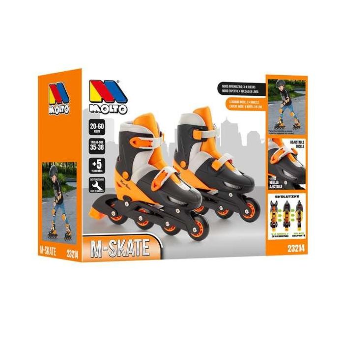 Patines 4 en linea naranja ajustable talla m (35/38) Patines 4 en linea naranja ajustable talla m (35/38)