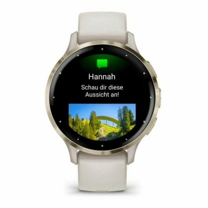 Garmin AAAAL87491 Reloj inteligente con GPS Venu 3S, 30,4 mm (1,2"), acero dorado suave, caja marfil, correa silicona marfil 21