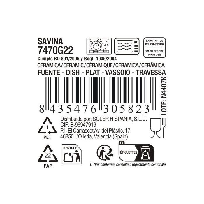 La Mediterranea Fuente Oval Savina 33 x 14.5 cm - Fuente para Servir Comida y Decoración de Mesa (8 Unidades) 2