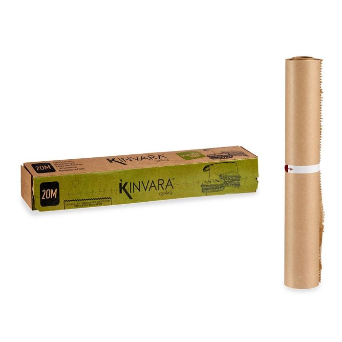 Kinvara Rollo Papel Multiusos 20M, Celulosa, Marrón, Apto para Frigorífico, 30.5x4.2x4.2 cm (Set de 15) 3