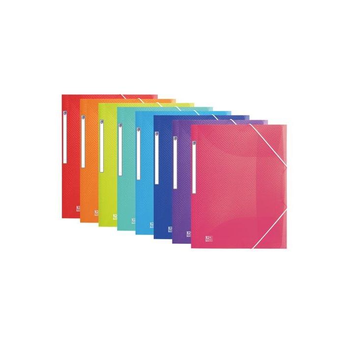 Oxford Carpeta de Gomas Urban PP Translúcido A4+ con Solapas, Colores Surtidos (Set de 10 Unidades) (Set de 10)