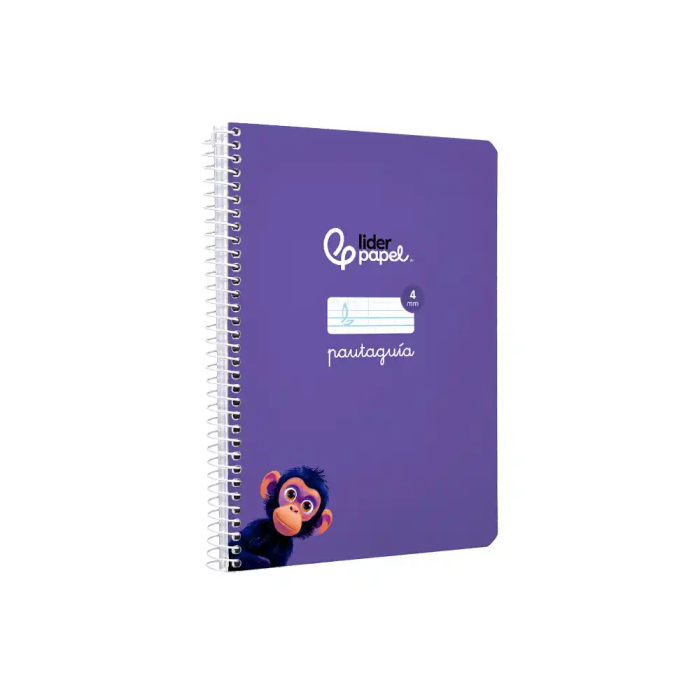 Liderpapel Cuaderno Espiral Pautaguía A5 Tapa Blanda 40 Hojas Cuadro Pautado 4mm Lila 4