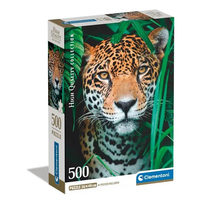 Clementoni CLE1708579108441 Puzzle 500 Piezas Jaguar en la Jungla 1