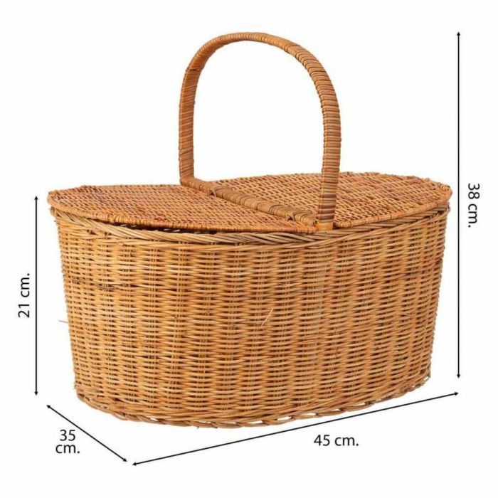 Cesta de Picnic Alexandra House Living Mimbre 35 x 38 x 45 cm Natural 3